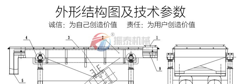 碳酸鈣分級振動篩外形結(jié)構(gòu)圖